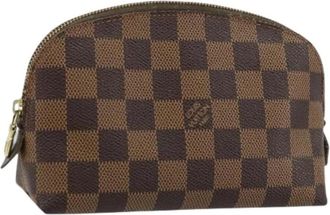 Louis Vuitton Pre-owned Clutches, female, Brown, Size: ONE SIZE Pre-owned Damier Ebene Pouch