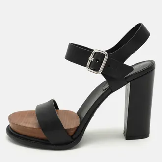 Tod's Tods Black Leather Ankle Strap Sandals
