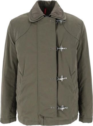 Fay 4 Ganci Washed Archive Jacket - Jackets - Hombre - Verde - XL