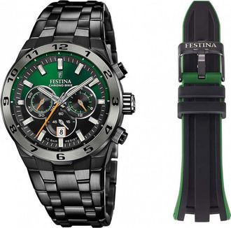 Festina F20673-2 Mens Chrono Bike Watch and Strap Gift Set - Black - One Size