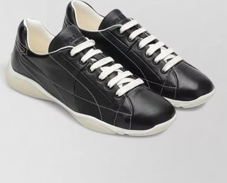Prada leather low-top sneakers