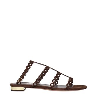 Aquazzura Infinity Damens Sandalen Wildleder Braun/Espresso