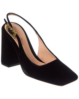 Gianvito Rossi Wondy Leather & Velvet Slingback Pump