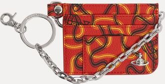 Vivienne Westwood Flat Chain Card Holder Buccia Darancia Poppy-red-wiggle One Size Unisex
