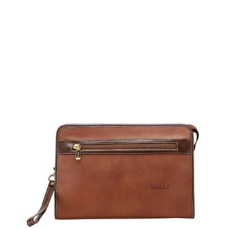 Bally Leather Clutch Bag (Pre-Owned)