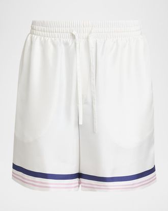 Casablanca Men & apos;s Silk Drawstring Shorts