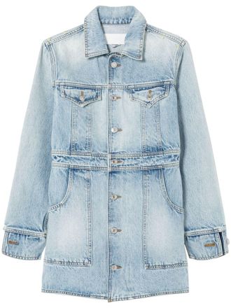 Re/Done Trucker spread-collar organic cotton denim dress - women - Organic Cotton - L - Blue