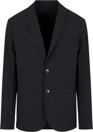 A|X Armani Exchange Enkelrijige blazer in ultra-stretch twill - Heren - Blazers - Zwart - 3XS - Linnen - Jassen