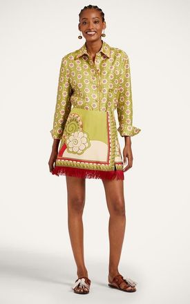 La DoubleJ Mini Foulard Skirt in Ambrosia Plac&eacute;e Green at Nordstrom, Size 38