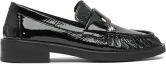 Strategia Zwarte Leren Loafers Stijlvolle Elegantie - Dames - Loafers - Zwart - 39 EU - Leer - Schoenen