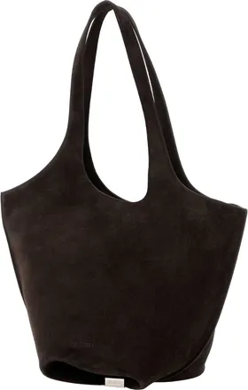 The Attico Womens Dark Brown Suede Medium La Scoop Shoulder Bag Darkbrown Borse A Mano
