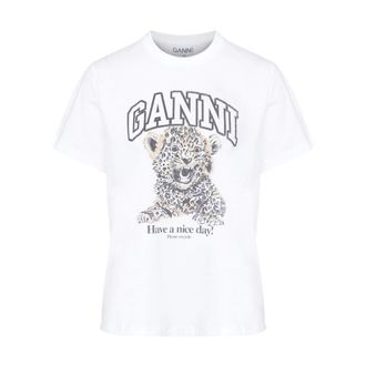 Ganni Dames, Tops, Wit, Maat: M Jersey