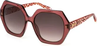 Just Cavalli Brown Gradient Geometric Ladies Sunglasses SJC087V 01CK 56