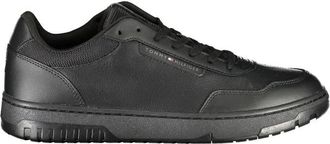 Tommy Hilfiger Schoenen, Heren, Zwart, 40 EU, Zwarte Leren Heren Sneaker Urban Chic
