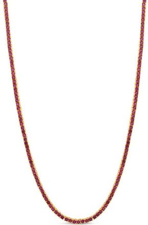 SHYMI Classic Ruby Tennis Necklace in Gold at Nordstrom, Size 18