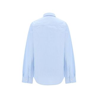 Ami Womens Blue Cotton Dress Shirt