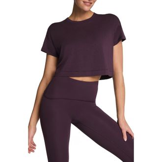 Spanx Supernaturals Crop T-Shirt in Blackberry at Nordstrom, Size X-Small