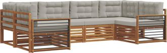 vidaXL Conjunto De Sof&aacute;s De Exterior 6 Uds. Gris Natural Y Claro Vidaxl