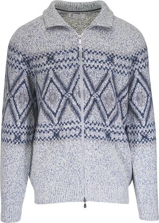 Brunello Cucinelli Cardigan con intarsi - Toni neutri