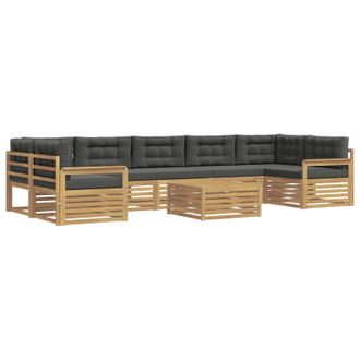 vidaXL Conjunto De Sof&aacute;s De Exterior 8 Uds. Blanco Y Antracita Vidaxl