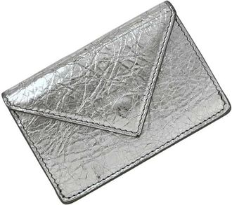 Balenciaga Silver Leather Wallet (Tri-Fold) (Pre-Owned)