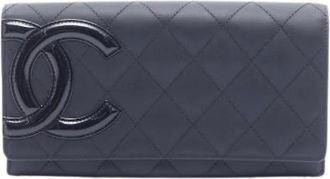Chanel Pre-owned Wallets, female, Black, Size: ONE SIZE Pre-owned Cambon Line Patent Leather Long Wallet