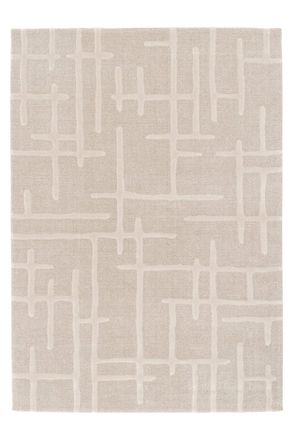 AFK Living Alfombra con efecto relieve beige 120 x 170 cm