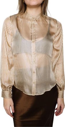 Frame Denim Helene Blouse In Champagne Multi