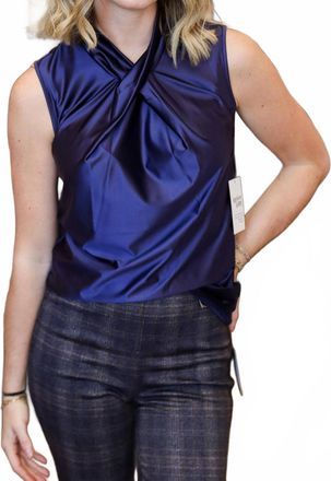 Lyss&eacute; Branca Halter Draped Top In Indigo Shade