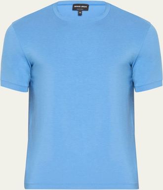 Giorgio Armani Mens Textured Stretch T-Shirt