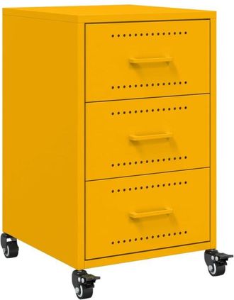 vidaXL Bedside Cabinet Mustard Yellow 36x39x59 cm Steel Vidaxl