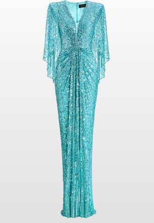 Jenny Packham Carrie Sequin Embellished Dress in Light Turquoise at Nordstrom, Size 12 Uk