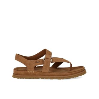 UGG Flat Sandals, female, Brown, Size: 7 US Goldengaze Toe Post Sandal