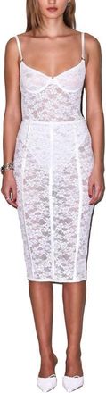 Fleur du Mal Le Stretch Lace Pencil Skirt in Ivory at Nordstrom, Size X-Small
