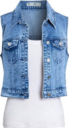 SS7 Womens Denim Gilet Blue Jeans Sleeveless Waistcoat Jackets