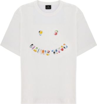Paul Smith White Graphic Crew Neck T-Shirt
