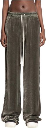 Rick Owens Wide Trousers, female, Green, Size: 2XS Dietrich Drawstring Trousers