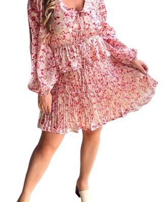 Lucy Paris Frea Tie Top In Pink Floral