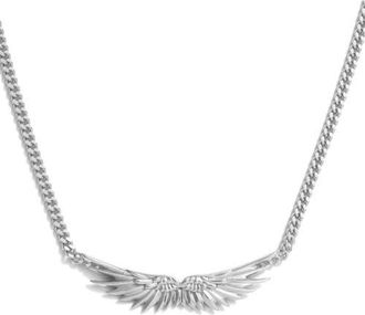 Awe Inspired Wings Cuban Chain Necklace in 925 Sterling Silver at Nordstrom