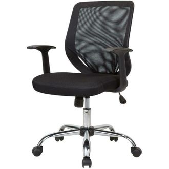 Dmora Silla De Oficina Daaro, Silla Ejecutiva De Malla Con Reposabrazos, Asiento De Oficina Ergon&oacute;mico, 60x54h90/98 Cm, Negro - Dmora