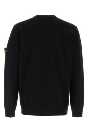 Stone Island Mens Black Wool Sweater Capo: Lana Vergine Maglieria
