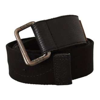 Costume National Belts, female, Black, 85 CM, Elegant Cotton-Leather Belt