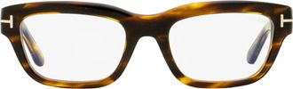 Tom Ford TF6045-B Blue Block Rectangular Eyeglasses - Brown
