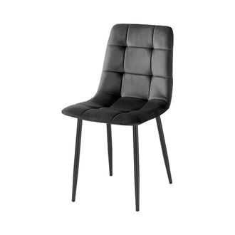 Oresteluchetta Juego De 4 Sillas De Comedor Y Cocina De Terciopelo Con Efecto Acolchado Corf&ugrave; Stock - Negro