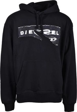 Diesel Katoenen Gebreide Trui - Heren - Hoodies - Zwart - M - Katoen - Hoodies & sweatvesten
