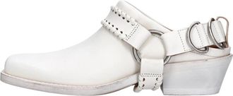 Buttero Leather Sabot - Dames - Muiltjes - Wit - 37 EU - Leer - Schoenen
