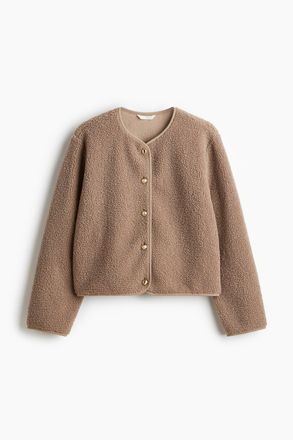 H&M Jacke aus Teddyfleece - Mattbeige