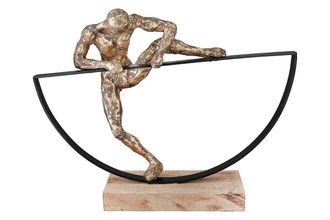 Schubiger M&ouml;bel Figur Lifting, Mannmotiv, Bronze H: 32 cm