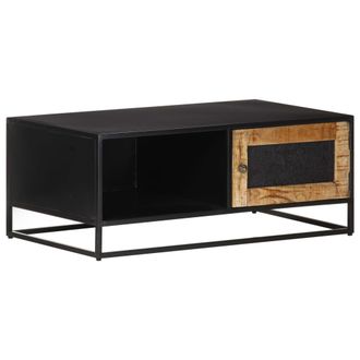 vidaXL Mesa De Centro Madera De Mango Rugosa 90x50x35 Cm Vidaxl