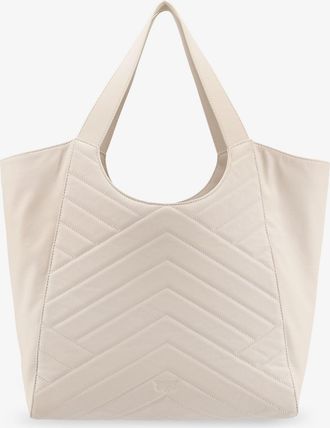 Pinko Womens Shoulder Bag Quilted Leather White